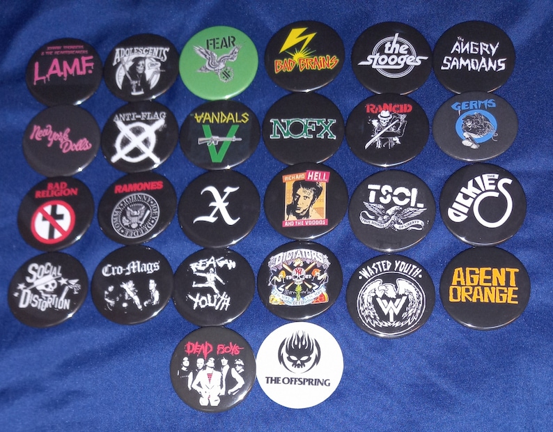 Collectible Vintage Brooches - Botones Personalizados de Bandas de Punk