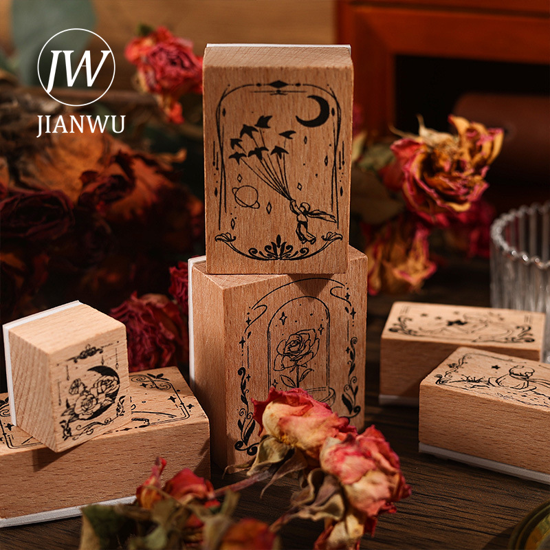 Vintage Collectible Magazines - JIANWU-Juego de sellos de goma de