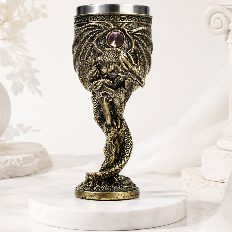 Collectible Vintage Wine - Cáliz Medieval de Fantasía con Diseño
