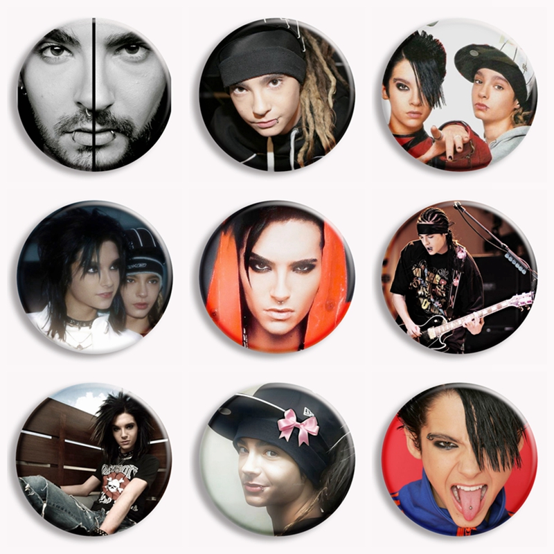 Vintage Collectible Buttons - Rock Band-broche gótico de Metal para