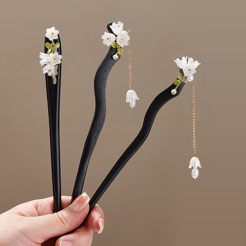 Horquilla de madera con flor v - Vintage Jewelry Collection reseña y precio