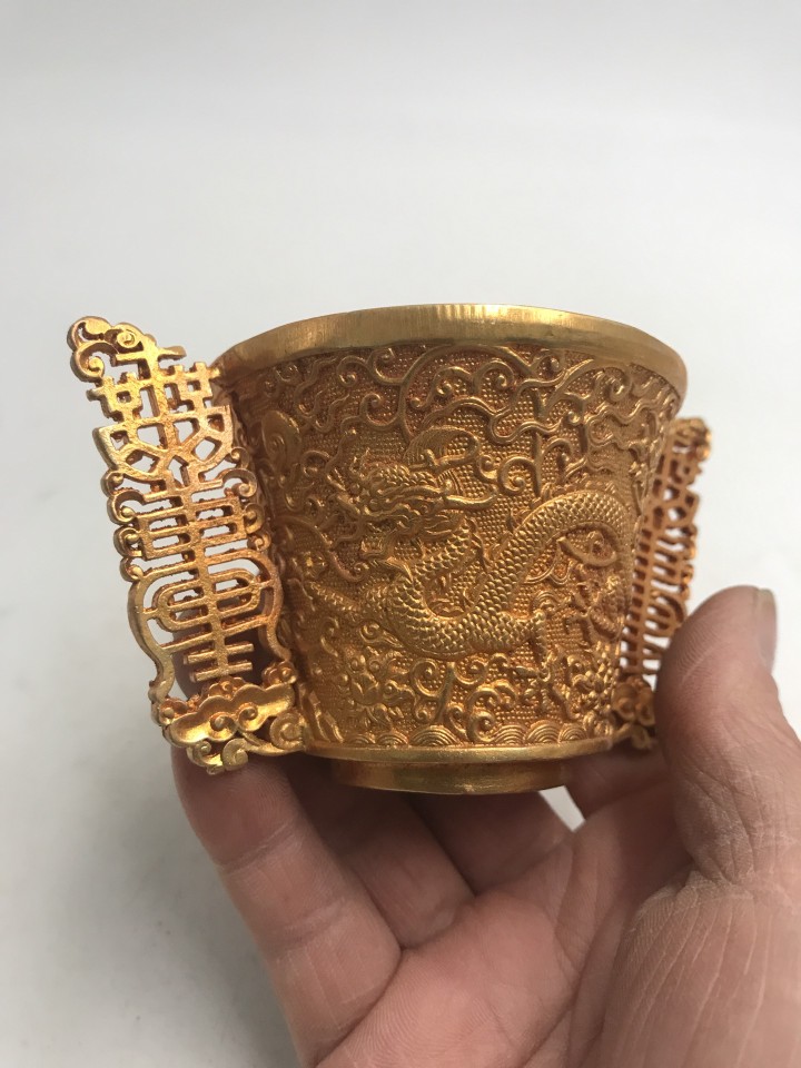 Copa de Vino de Bronce Dorado  - Collectible Vintage Wine reseña y precio