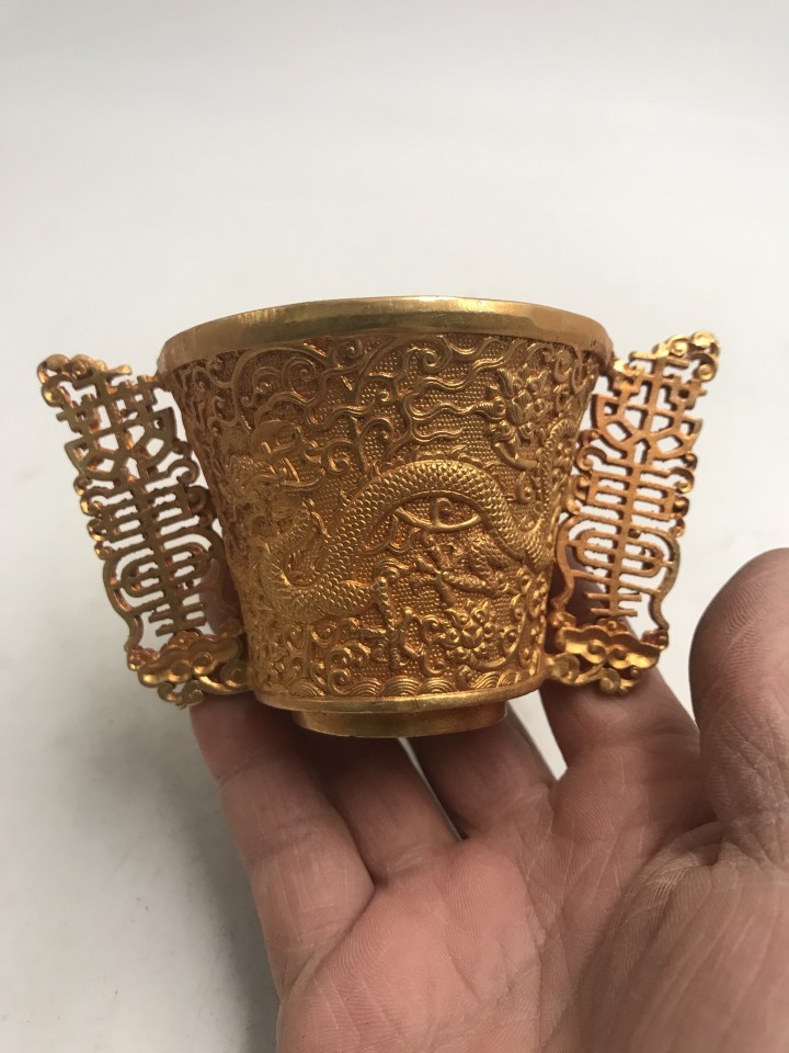 Copa de Vino de Bronce Dorado  - Collectible Vintage Wine reseña y precio